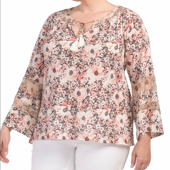 Lucky brand floral peasant top - Picture 1 of 5